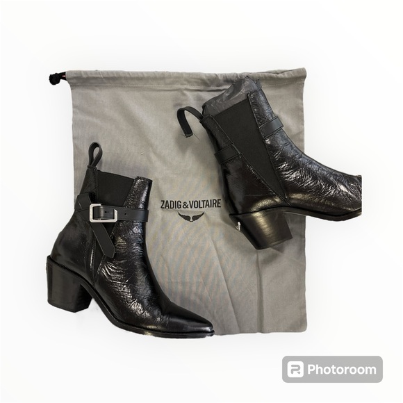 ZADIG & VOLTAIRE Tyler Ankle Boot Size 36 Noir W/ Box and Dust bag - Picture 2 of 16